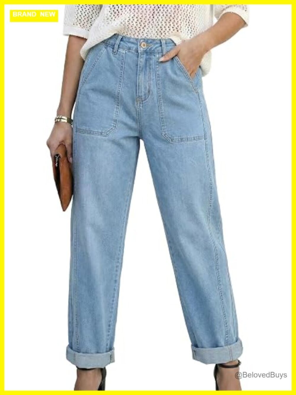 Baggy Barrel High Waisted Stretchy Straight Leg Jeans - Women Trendy 2026